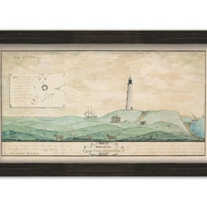 MONTAUK POINT LIGHTHOUSE, Long Island, New York - Drawing and Plan of the Lighthouse circa 1790.