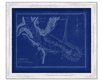 SAPELLO ISLAND, GEORGIA - 1822 Nautical Chart Blueprint