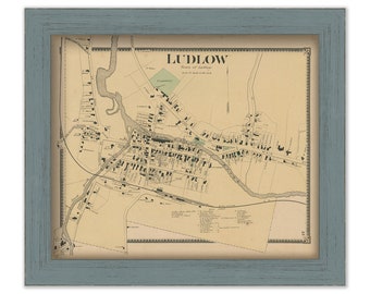 LUDLOW VILLAGE, Windsor County, Vermont 1869 Map - Replica or Genuine ORIGINAL