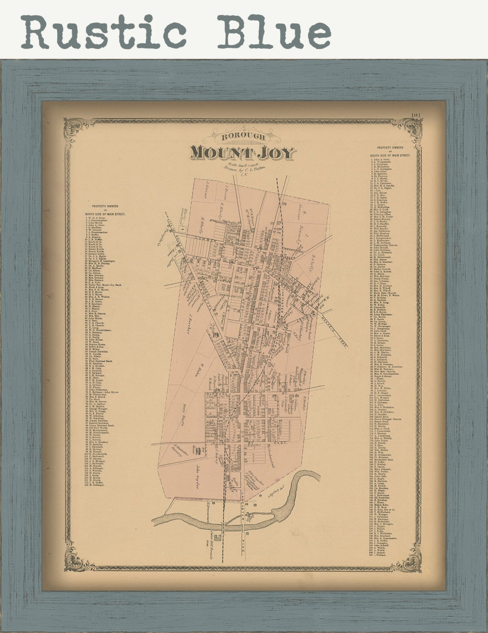Mount Joy Pennsylvania 1875 Map Replica or GENUINE ORIGINAL Etsy