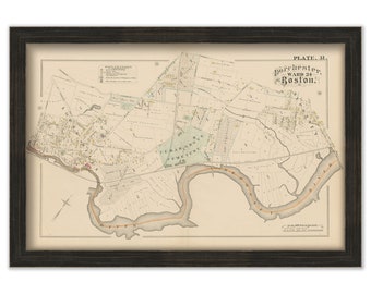 DORCHESTER, Boston, Massachusetts 1882 Map - Replica or Genuine ORIGINAL -  Lower Mills, Neponset