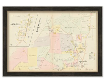 Northwest LENOX, Massachusetts 1904 Map - Replica or Genuine ORIGINAL