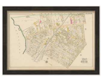 CAMBRIDGE, Massachusetts 1894 Plate 28, North Cambridge