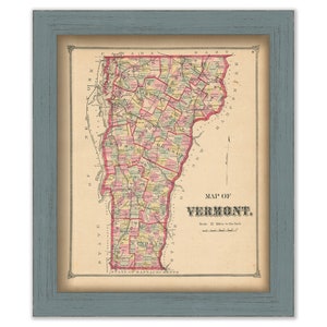 VERMONT STATE MAP - 1873 Map