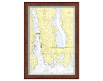 NEW LONDON and GROTON, Connecticut - Nautical Chart 1971