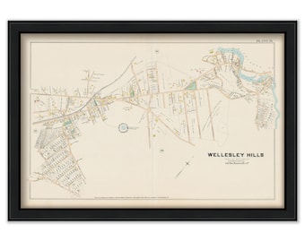 Wellesley Hills, Massachusetts 1888 Map