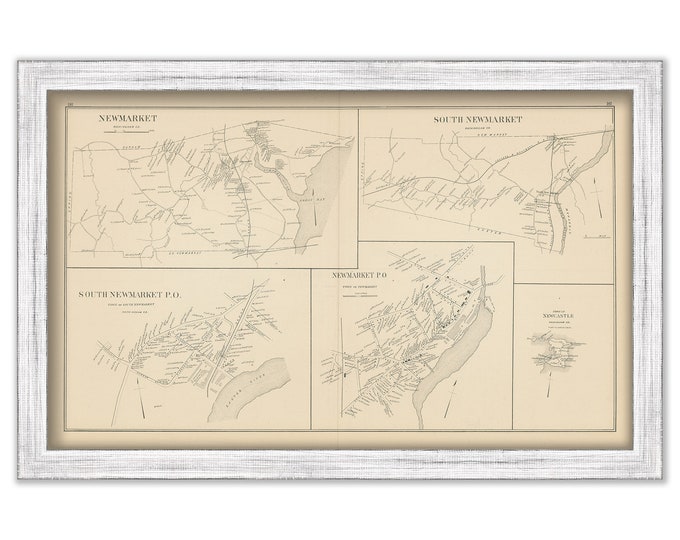 NEWMARKET, New Hampshire 1892 Map, Replica or GENUINE ORIGINAL