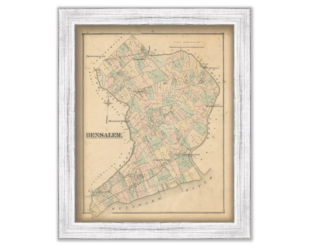 BENSALEM Pennsylvania 1876 Map Etsy