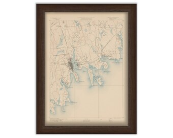 MATTAPOISETT, FAIRHAVEN and DARTMOUTH, Massachusetts 1890 - Topographic Map - Replica and Genuine Original