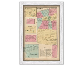 PENN, Pennsylvania 1872 Map - Replica or Genuine ORIGINAL