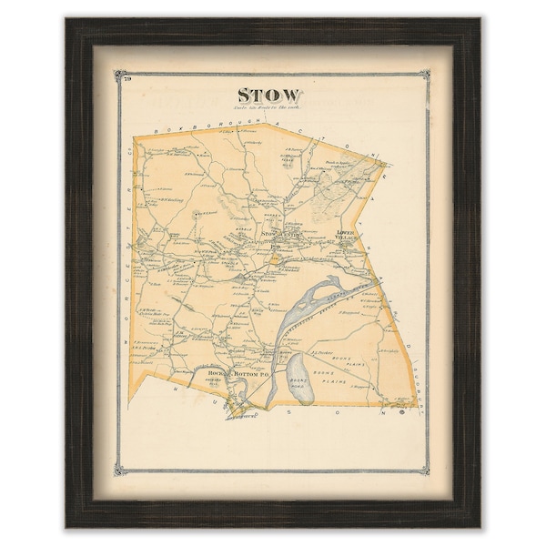 STOW, Massachusetts 1875 Map - Replica or Genuine ORIGINAL