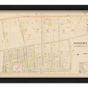 NEWPORT, Rhode Island 1893 Map-Plate H
