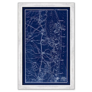 LONG BEACH ISLAND, New Jersey 1878 Blueprint Nautical Chart/Map