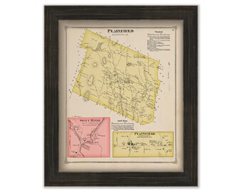 Town of PLAINFIELD, Massachusetts 1873 Map
