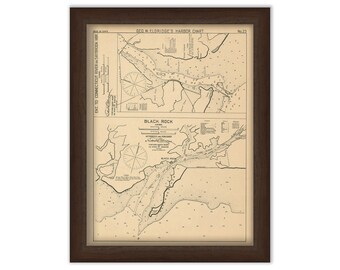 Saybrook Harbor & Black Rock Connecticut - Nautical Chart by George W. Eldridge 1901