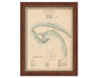 PROVINCETOWN, Massachusetts - Nautical Chart by George W. Eldridge - Colored Version