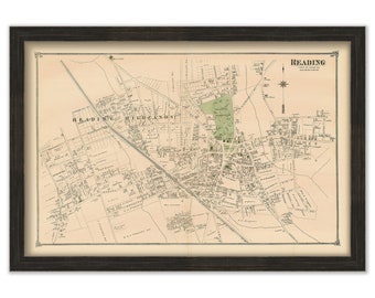 Village of READING, Massachusetts 1875 Map
