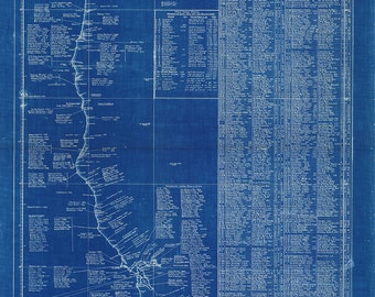 MARINE DISASTERS - Stranding's and Wrecks of Vessels on the Coast of California, Oregon and Washington  -  1949 Blueprint Chart