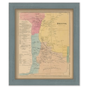 BRISTOL Village, Connecticut, 1869 Map, Replica or GENUINE ORIGINAL