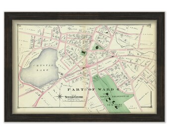 City of NEWTON, NEWTON CENTER, Massachusetts 1874 Map