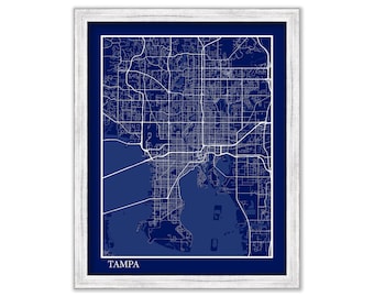 TAMPA, Florida  - Contemporary Map Poster Blueprint