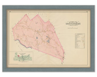 Town of MONTGOMERY, Massachusetts 1894 Map  -  Replica or Genuine ORIGINAL