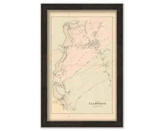 ELLSWORTH, Maine 1881 Map, Replica or genuine ORIGINAL
