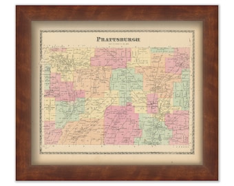 PRATTSBURGH, New York 1873 Map, Replica or Genuine ORIGINAL