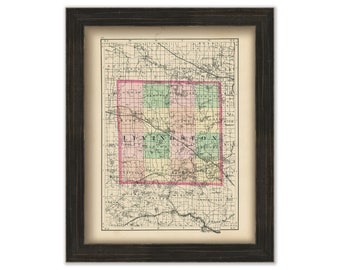 LIVINGSTON COUNTY, Michigan 1873 Map - Replica or Genuine Original