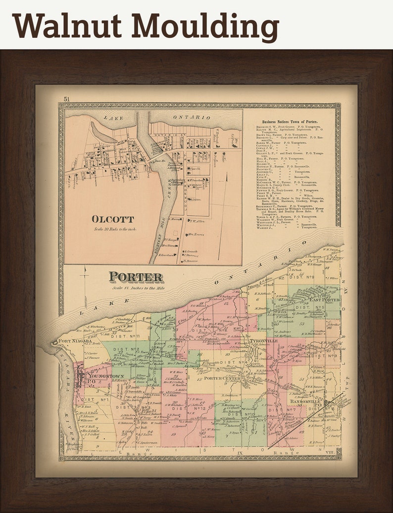 PORTER, New York 1875 Map, Replica or Genuine Original image 8