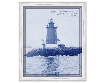 DELAWARE BREAKWATER LIGHTHOUSE, Delaware  -   1891 Photo