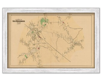 EAST BRIDGEWATER Village, Massachusetts 1879 Map - Replica or Genuine ORIGINAL