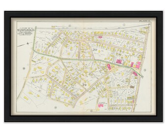DORCHESTER, Massachusetts 1889 map, Plate 2 -  Uphams Corner - Replica or GENUINE ORIGINAL