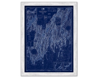 DAMARISCOTTA, SHEEPSCOT and KENNEBEC Rivers, Maine 2019 Nautical Chart Blueprint