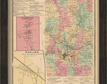Town of ARCADIA, New York 1874 Map, Replica and GENUINE ORIGINAL