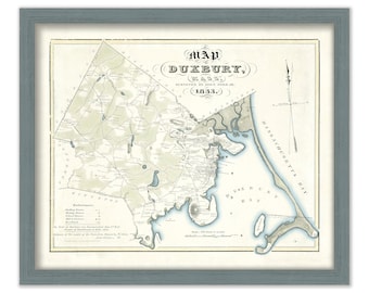 DUXBURY, Massachusetts 1833 Map by John Ford, Jr.