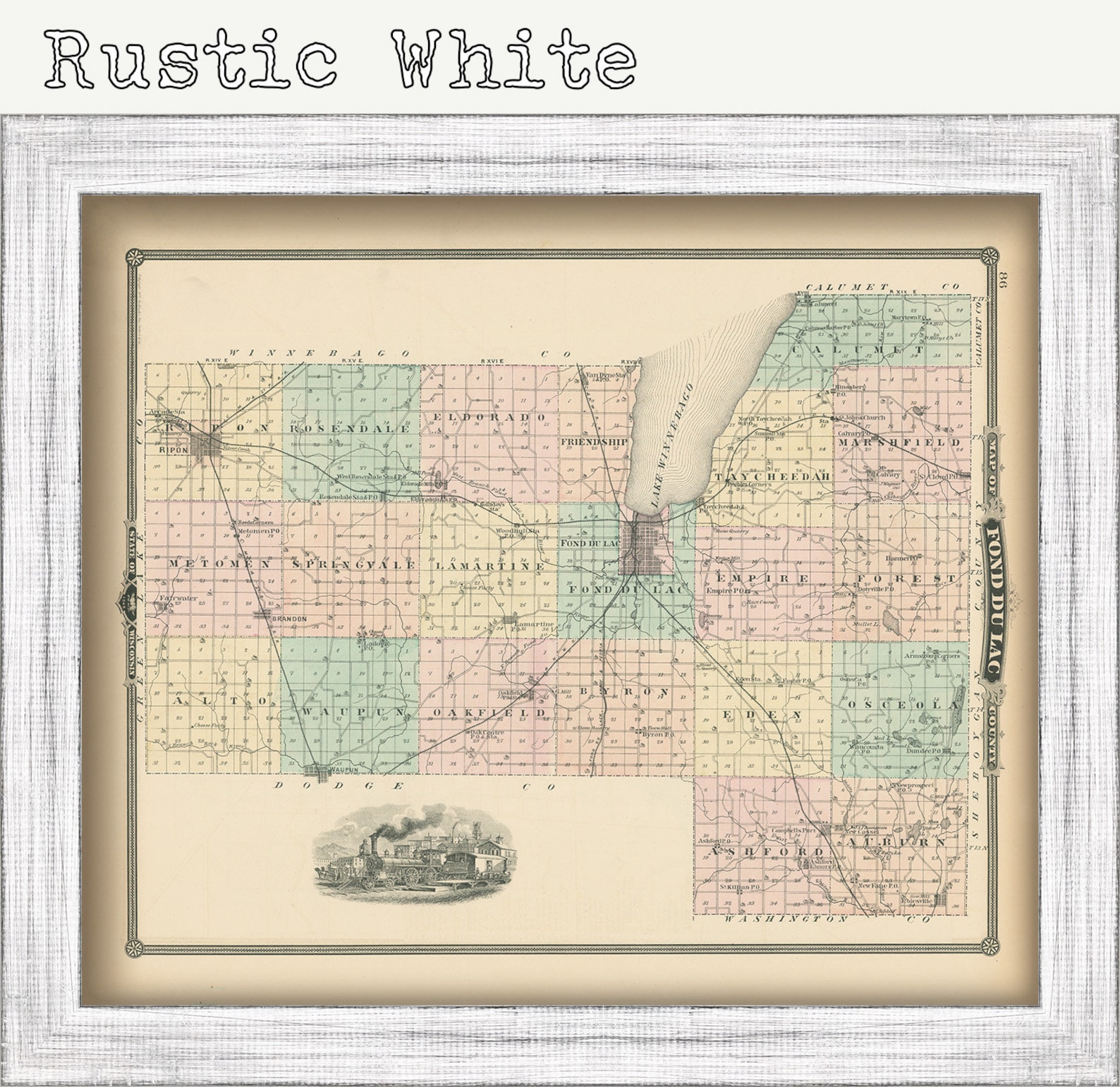 FOND DU LAC County Wisconsin 1878 Map Replica or Genuine Etsy