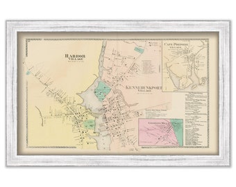 Village of KENNEBUNKPORT and HARBOR VILLAGE, Maine 1872 Map