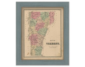 VERMONT STATE 1869 Map - Replica or Genuine ORIGINAL