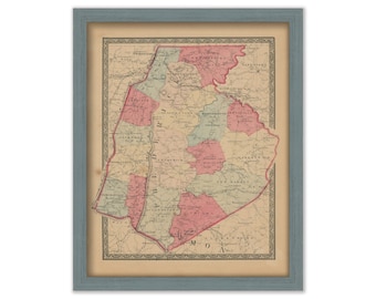 FREDERICK COUNTY, Maryland 1866 Map, Replica or Genuine Original