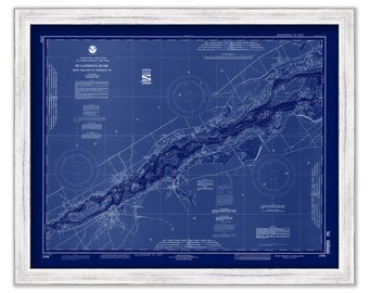 SAINT LAWRENCE RIVER, Croil Islands to Leishman Point, New York - 1992 Nautical Chart Blueprint