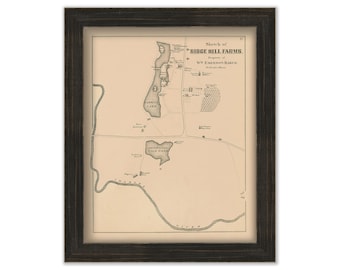 WELLESLEY, Ridge Hill, Massachusetts 1876 Map - Replica or GENUINE ORIGINAL