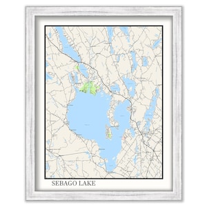 SEBAGO LAKE, Maine - Map Poster