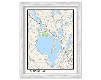 SEBAGO LAKE, Maine - Map Poster