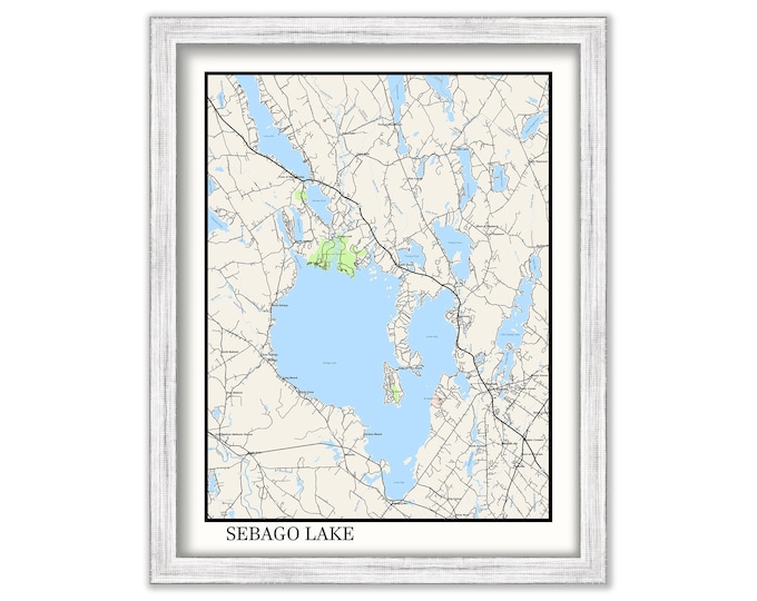SEBAGO LAKE, Maine - Map Poster