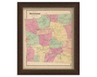 Town of BEDFORD, New York 1868 Map