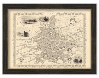 Map of CORK, IRELAND  -  Published in 1951