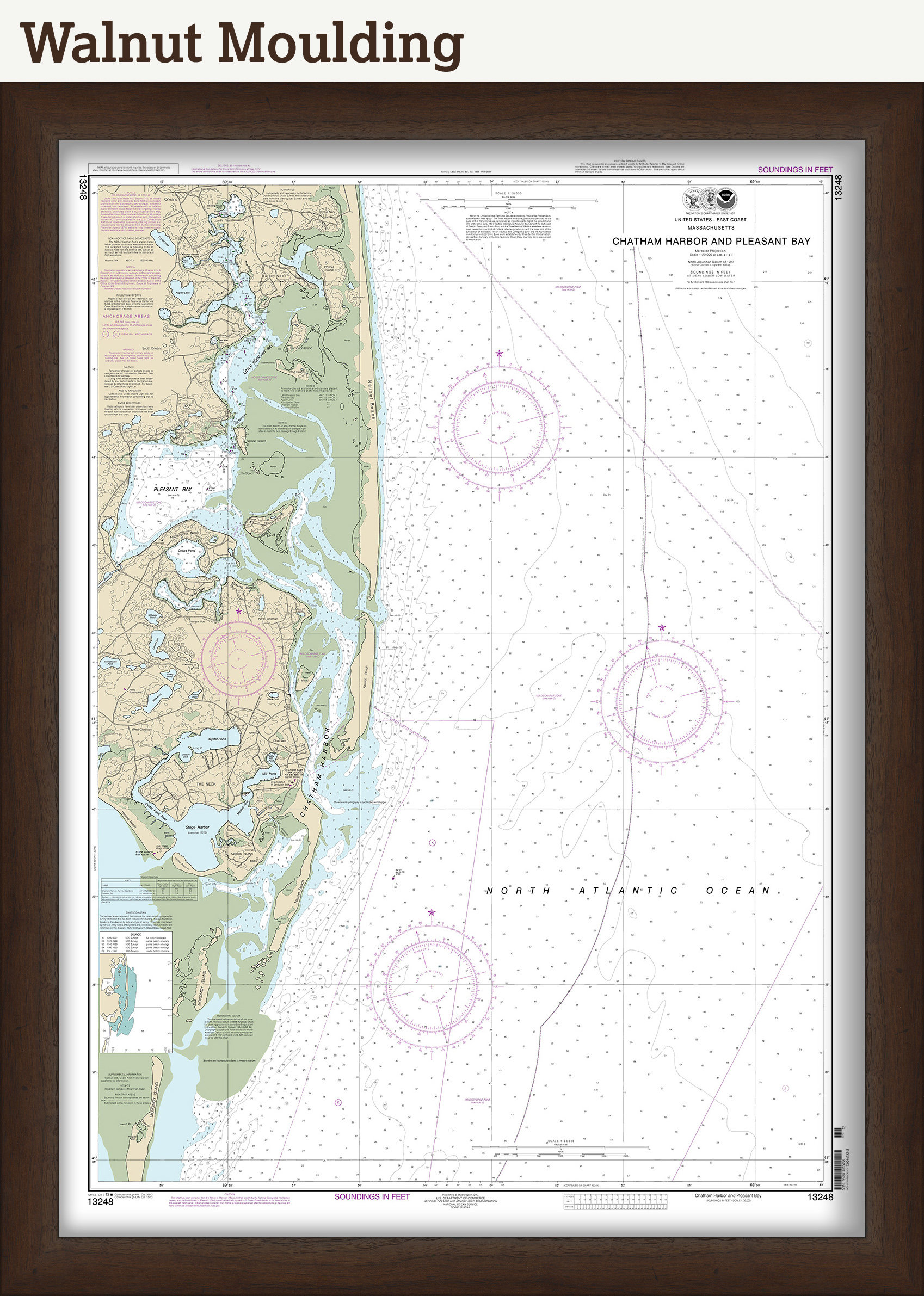 CHATHAM Harbor and PLEASANT BAY, Massachusetts 2013 Nautical Chart