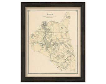 NATICK, Massachusetts 1875 Map - Replica or Genuine ORIGINAL