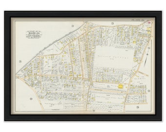 DORCHESTER, Massachusetts 1889 map, Plate 24 -  Morton St, Evans St  - Replica or GENUINE ORIGINAL